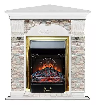 Комплект из электрокамина напольного и портала (106.5x81x98 см) Арочный ГЦ угл. Majestic BR АРУ00080