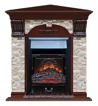 Комплект из электрокамина напольного и портала (106.5x81x98 см) Арочный ГЦ угл. Majestic BL АРУ00071