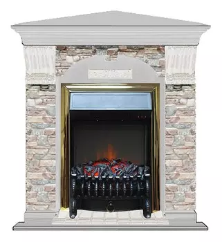 Комплект из электрокамина напольного и портала (106.5x81x98 см) Арочный ГЦ угл. Fobos BR АРУ00074