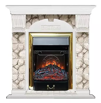 Комплект из электрокамина напольного и портала (106.5x36.5x98 см) Арочный Карелия Majestic BR АР000100