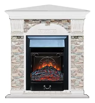 Комплект из электрокамина напольного и портала (106.5x81x98 см) Арочный ГЦ угл. Majestic BL АРУ00079