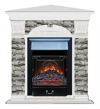 Комплект из электрокамина напольного и портала (106.5x81x98 см) Арочный Алтай угл. Majestic BL АРУ00019