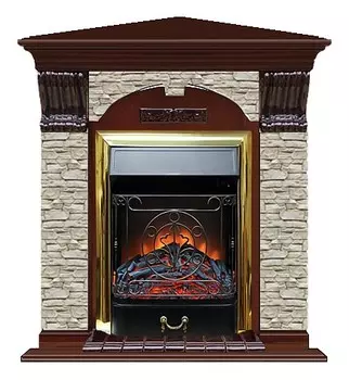 Комплект из электрокамина напольного и портала (106.5x81x98 см) Арочный ГО угл. Majestic BR АРУ00052