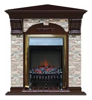 Комплект из электрокамина напольного и портала (106.5x81x98 см) Арочный ГЦ угл. Fobos BR АРУ00066