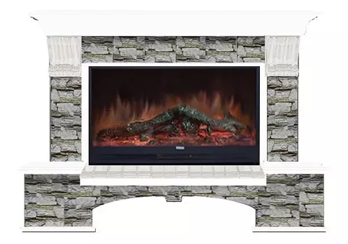 Комплект из электрокамина напольного и портала (149x42x108.5 см) Бостон К Алтай Premier S86 БК860005