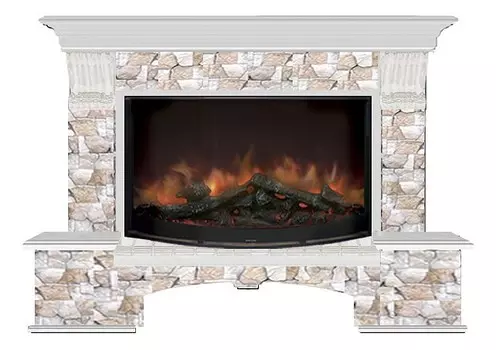 Комплект из электрокамина напольного и портала (149x42x108.5 см) Бостон К Арбат Rondo 86 БК860039