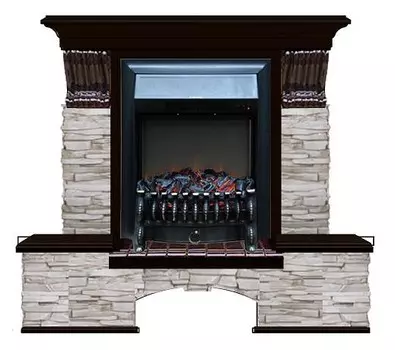 Комплект из электрокамина напольного и портала (122x40х108.5 см) Бостон К Мисхор Fobos BL БК000101