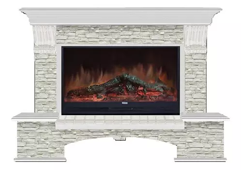 Комплект из электрокамина напольного и портала (149x42x108.5 см) Бостон К ГО Premier S86 БК860014