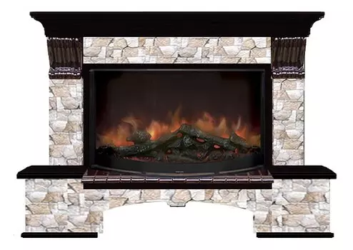 Комплект из электрокамина напольного и портала (149x42x108.5 см) Бостон К Арбат Rondo 86 БК860036