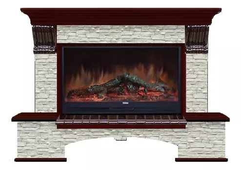 Комплект из электрокамина напольного и портала (149x42x108.5 см) Бостон К ГО Premier S86 БК860013