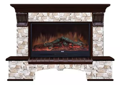 Комплект из электрокамина напольного и портала (149x42x108.5 см) Бостон К Арбат Premier S86 БК860007