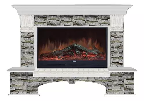 Комплект из электрокамина напольного и портала (149x42x108.5 см) Бостон К Алтай Premier S86 БК860004