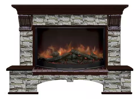 Комплект из электрокамина напольного и портала (149x42x108.5 см) Бостон К Алтай Rondo 86 БК860032