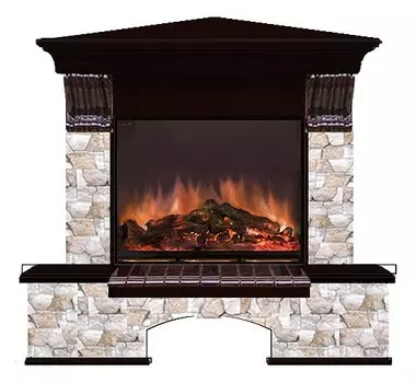 Комплект из электрокамина напольного и портала (122x90х109 см) Бостон К Арбат угл. Arte 23 БКА00036