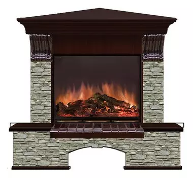Комплект из электрокамина напольного и портала (122x90х109 см) Бостон К ГО угл. Arte 23 БКА00042