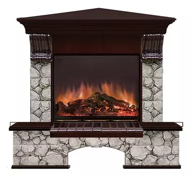 Комплект из электрокамина напольного и портала (122x90х109 см) Бостон К Карелия угл. Arte 23 БКА00052