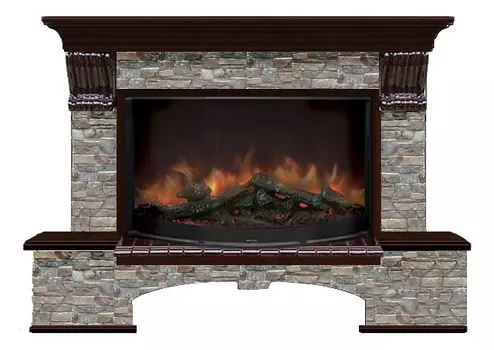 Комплект из электрокамина напольного и портала (149x42x108.5 см) Бостон К ГЦ Rondo 86 БК860047