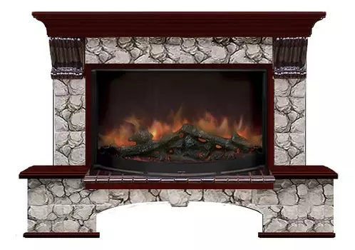 Комплект из электрокамина напольного и портала (149x42x108.5 см) Бостон К Карелия Rondo 86 БК860053