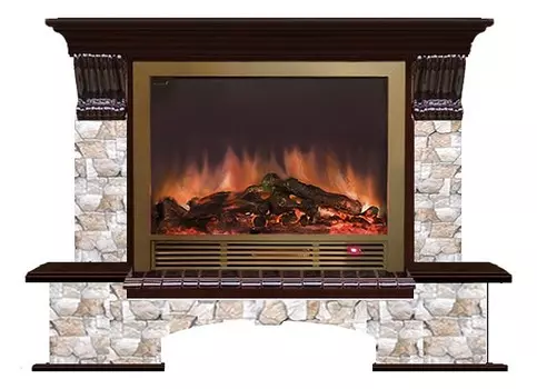 Комплект из электрокамина напольного и портала (149х42х123 см) Бостон К Арбат Sharm 33 BR БКШ00014