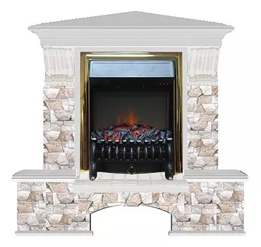 Комплект из электрокамина напольного и портала (122x83x109 см) Бостон К Арбат угл. Fobos BR БКУ00034