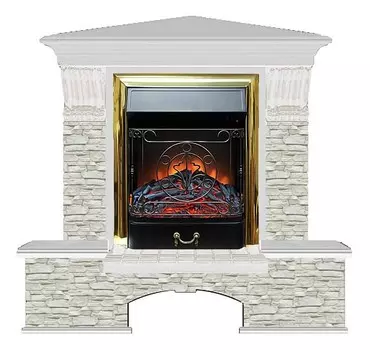 Комплект из электрокамина напольного и портала (122x83х109 см) Бостон К ГО угл. Majestic BR БКУ00056