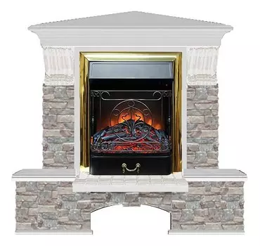 Комплект из электрокамина напольного и портала (122x83х109 см) Бостон К ГЦ угл. Majestic BR БКУ00076