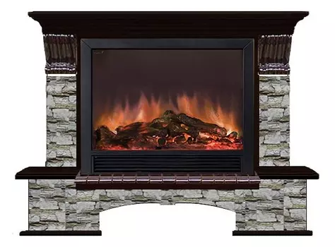 Комплект из электрокамина напольного и портала (149х42х123 см) Бостон К Алтай Sharm 33 BL БКШ00001