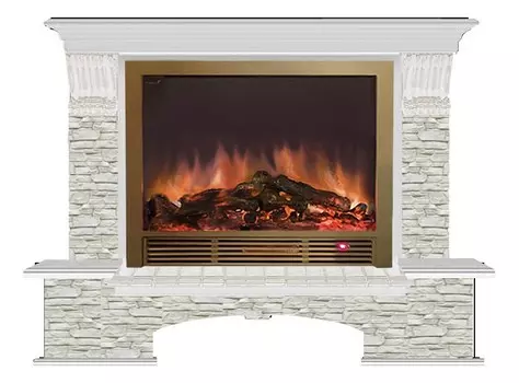 Комплект из электрокамина напольного и портала (149х42х123 см) Бостон К ГО Sharm 33 BR БКШ00028