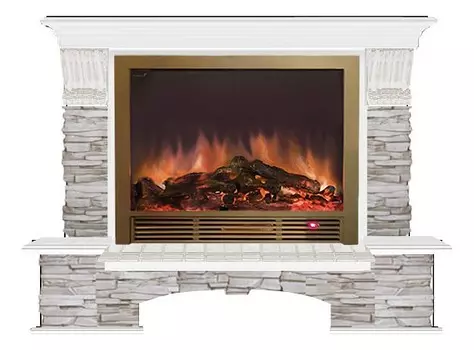 Комплект из электрокамина напольного и портала (149х42х123 см) Бостон К Мисхор Sharm 33 BR БКШ00060