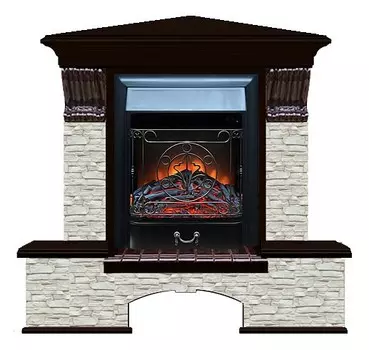 Комплект из электрокамина напольного и портала (122x83х109 см) Бостон К ГО угл. Majestic BL БКУ00043