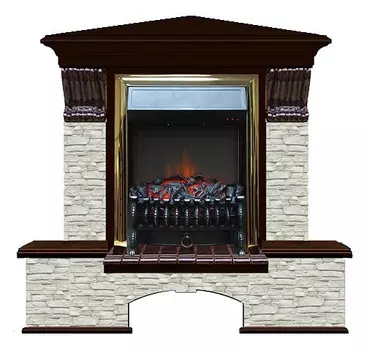Комплект из электрокамина напольного и портала (122x83x109 см) Бостон К ГО угл. Fobos BR БКУ00046