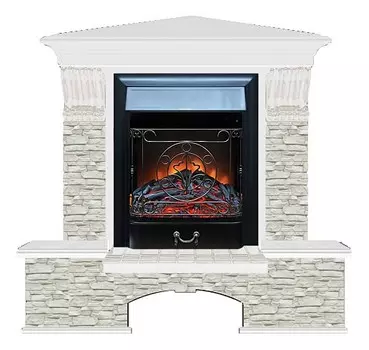 Комплект из электрокамина напольного и портала (122x83х109 см) Бостон К ГО угл. Majestic BL БКУ00059
