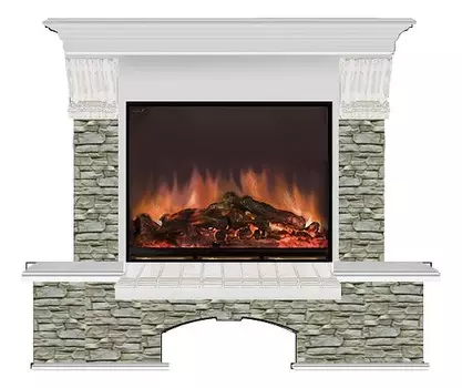 Комплект из электрокамина напольного и портала (126х42х109 см) Бостон К ГО Arte 23 БКА00014