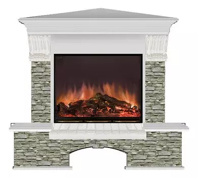 Комплект из электрокамина напольного и портала (122x90х109 см) Бостон К ГО угл. Arte 23 БКА00044