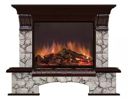 Комплект из электрокамина напольного и портала (143.5х42х108.5 см) Бостон К Карелия Arte 28 БКА00082