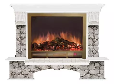 Комплект из электрокамина напольного и портала (149х42х123 см) Бостон К Карелия Sharm 33 BR БКШ00050