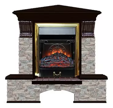 Комплект из электрокамина напольного и портала (122x83х109 см) Бостон К ГЦ угл. Majestic BR БКУ00064