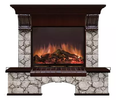 Комплект из электрокамина напольного и портала (126х42х109 см) Бостон К Карелия Arte 23 БКА00022