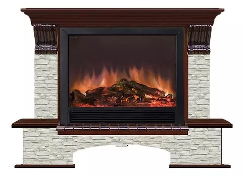 Комплект из электрокамина напольного и портала (149х42х123 см) Бостон К ГО Sharm 33 BL БКШ00025