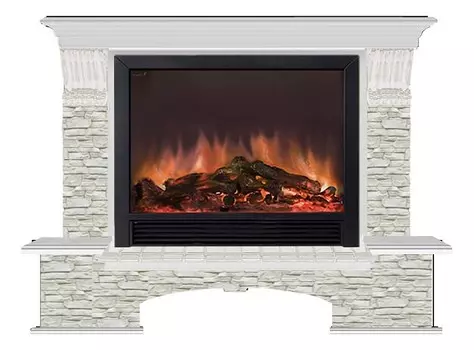 Комплект из электрокамина напольного и портала (149х42х123 см) Бостон К ГО Sharm 33 BL БКШ00027