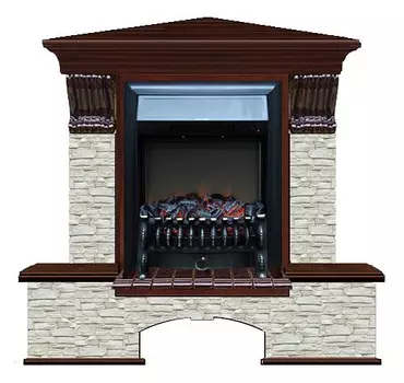Комплект из электрокамина напольного и портала (122x83x109 см) Бостон К ГО угл. Fobos BL БКУ00049
