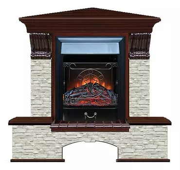 Комплект из электрокамина напольного и портала (122x83х109 см) Бостон К ГО угл. Majestic BL БКУ00051