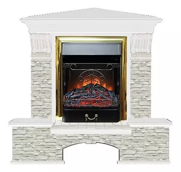 Комплект из электрокамина напольного и портала (122x83х109 см) Бостон К ГО угл. Majestic BR БКУ00060