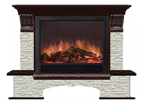 Комплект из электрокамина напольного и портала (149х42х123 см) Бостон К ГО Sharm 33 BL БКШ00023