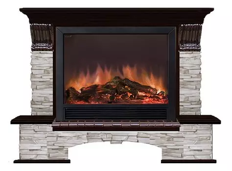 Комплект из электрокамина напольного и портала (149х42х123 см) Бостон К Мисхор Sharm 33 BL БКШ00051