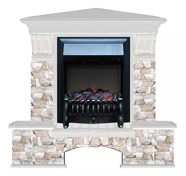 Комплект из электрокамина напольного и портала (122x83x109 см) Бостон К Арбат угл. Fobos BL БКУ00033