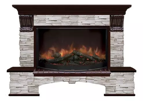 Комплект из электрокамина напольного и портала (149x42x108.5 см) Бостон К Мисхор Rondo 86 БК860057