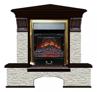 Комплект из электрокамина напольного и портала (122x83х109 см) Бостон К ГО угл. Majestic BR БКУ00044