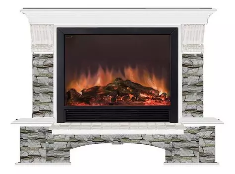 Комплект из электрокамина напольного и портала (149х42х123 см) Бостон К Алтай Sharm 33 BL БКШ00009