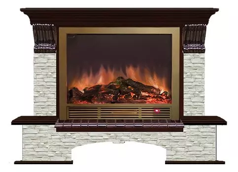 Комплект из электрокамина напольного и портала (149х42х123 см) Бостон К ГО Sharm 33 BR БКШ00024